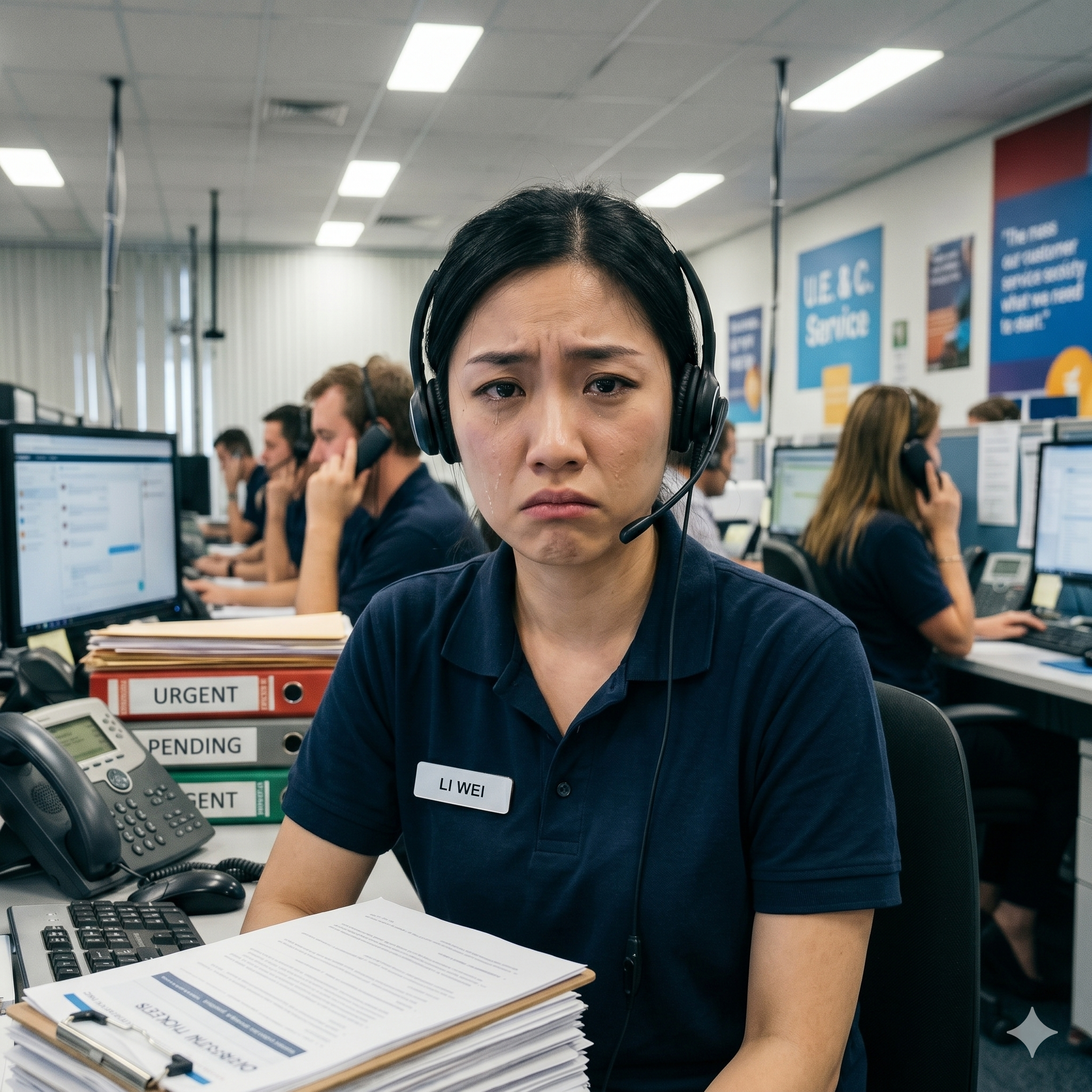 Overwhelmed CS agent